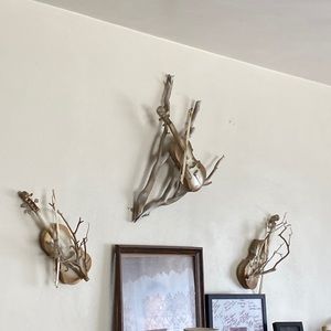 Beautiful VINTAGE violin on branch wall decoration